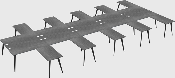 Shared l-shaped office desk system