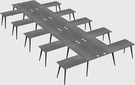 Shared l-shaped office desk system