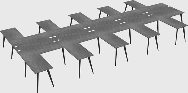 Shared l-shaped office desk system