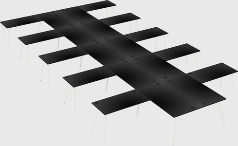Shared l-shaped office desk system