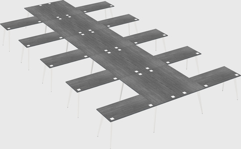 Shared l-shaped office desk system