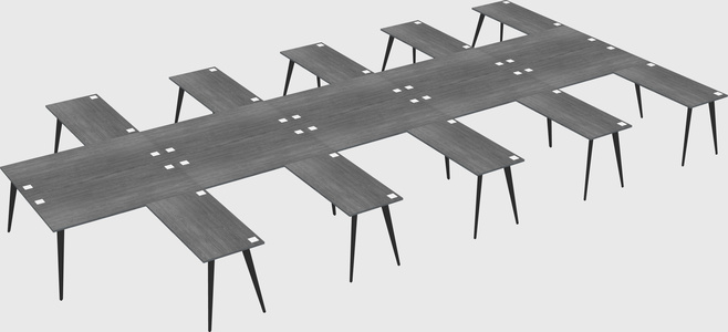 Shared l-shaped office desk system