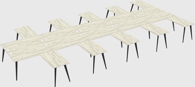 Shared l-shaped office desk system