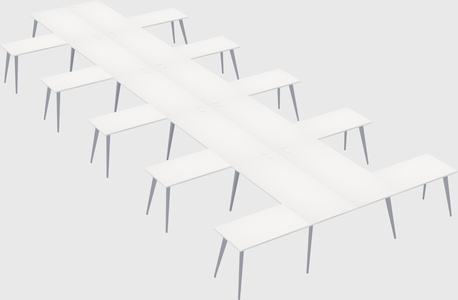 Shared l-shaped office desk system