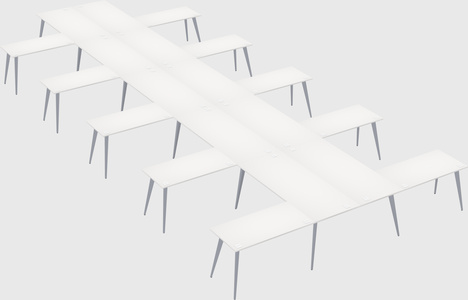 Shared l-shaped office desk system