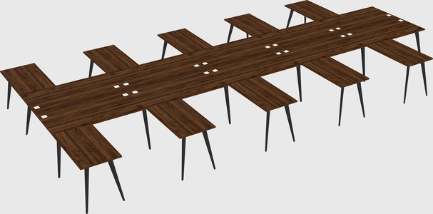 Shared l-shaped office desk system