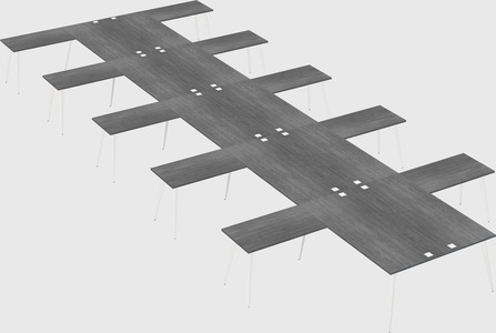 Shared l-shaped office desk system