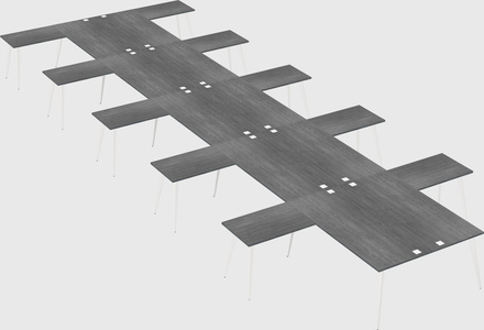 Shared l-shaped office desk system