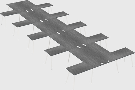 Shared l-shaped office desk system