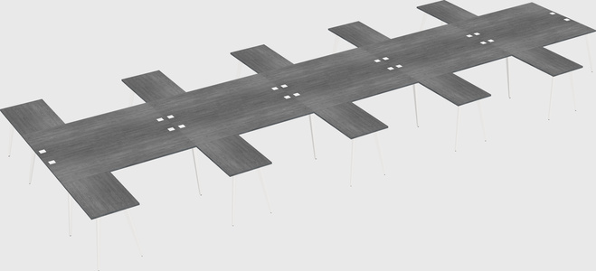 Shared l-shaped office desk system