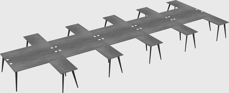 Shared l-shaped office desk system