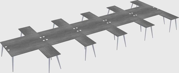 Shared l-shaped office desk system