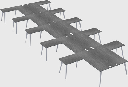 Shared l-shaped office desk system