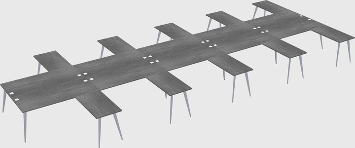 Shared l-shaped office desk system