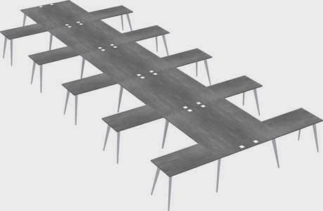 Shared l-shaped office desk system