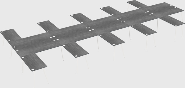 Shared l-shaped office desk system