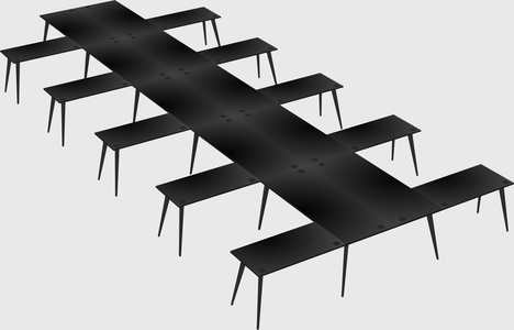 Shared l-shaped office desk system