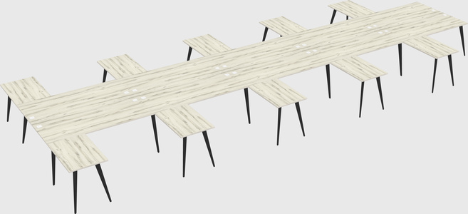 Shared l-shaped office desk system