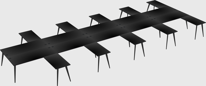 Shared l-shaped office desk system