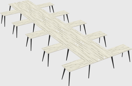 Shared l-shaped office desk system
