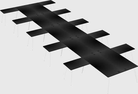 Shared l-shaped office desk system