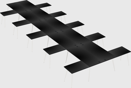 Shared l-shaped office desk system