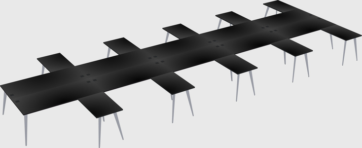 Shared l-shaped office desk system