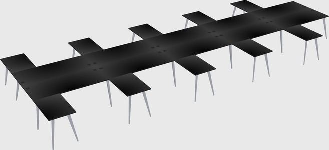 Shared l-shaped office desk system
