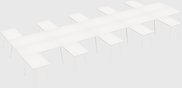 Shared l-shaped office desk system