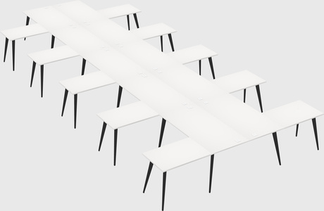 Shared l-shaped office desk system