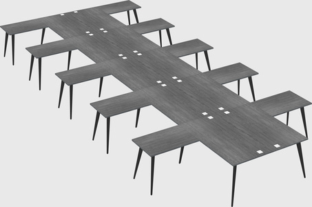 Shared l-shaped office desk system