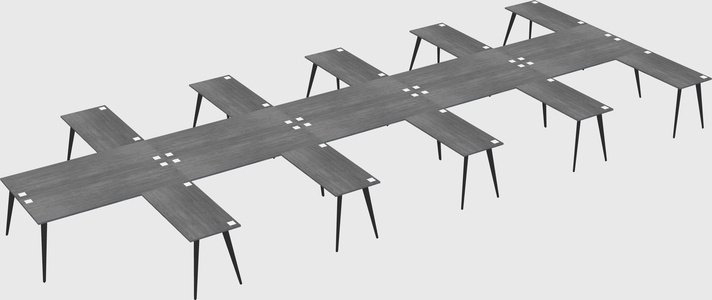 Shared l-shaped office desk system