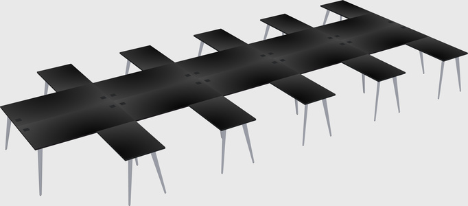 Shared l-shaped office desk system