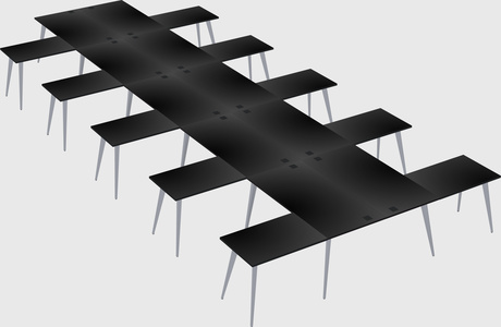Shared l-shaped office desk system