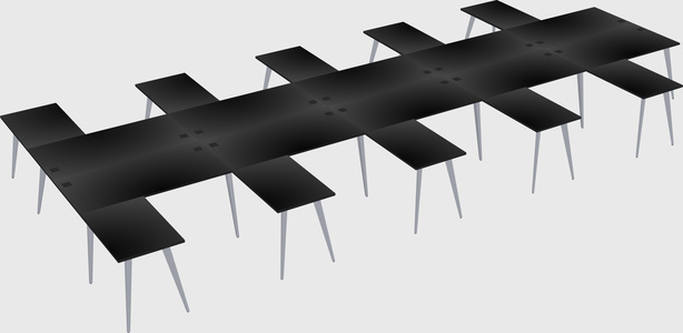 Shared l-shaped office desk system