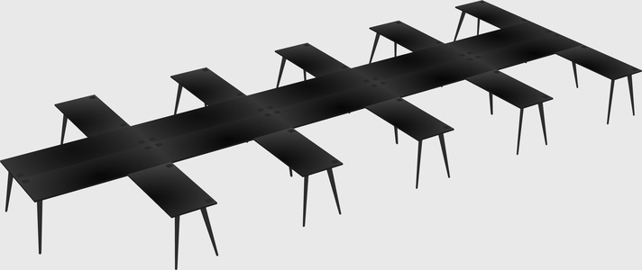 Shared l-shaped office desk system