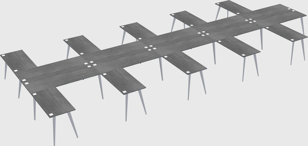 Shared l-shaped office desk system