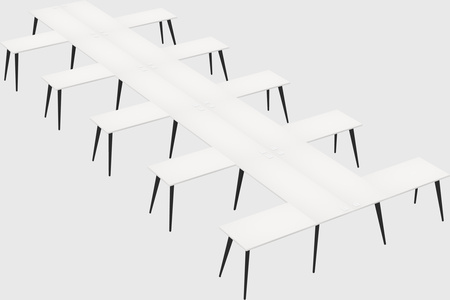 Shared l-shaped office desk system