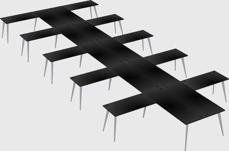 Shared l-shaped office desk system
