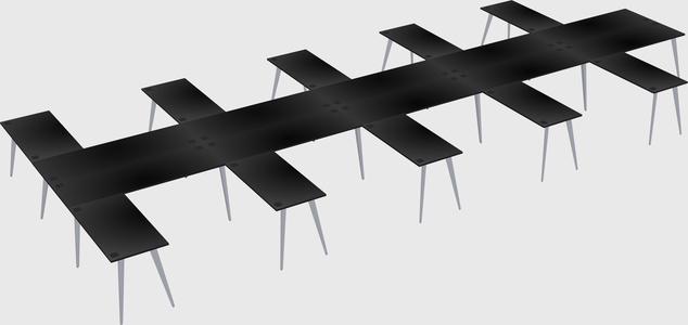 Shared l-shaped office desk system
