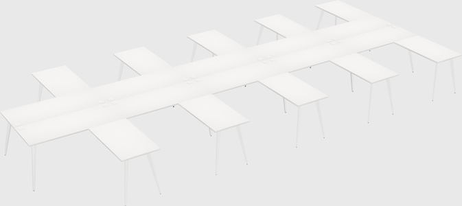 Shared l-shaped office desk system