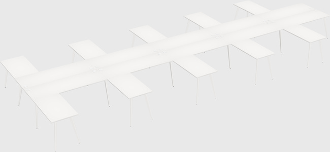 Shared l-shaped office desk system