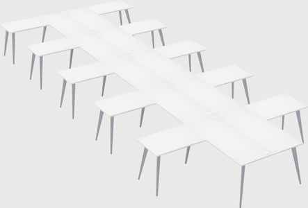 Shared l-shaped office desk system