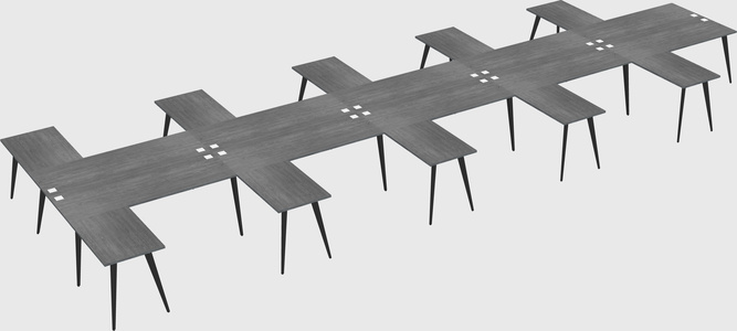 Shared l-shaped office desk system