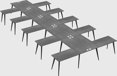 Shared l-shaped office desk system