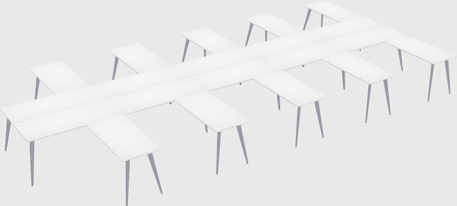 Shared l-shaped office desk system