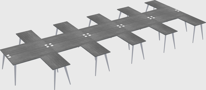 Shared l-shaped office desk system
