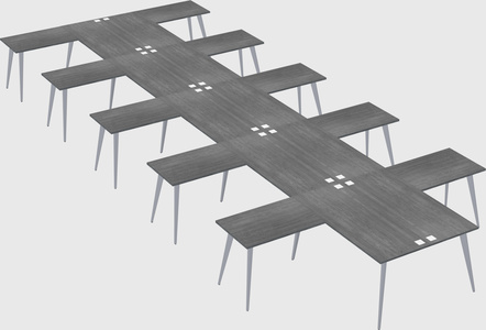 Shared l-shaped office desk system