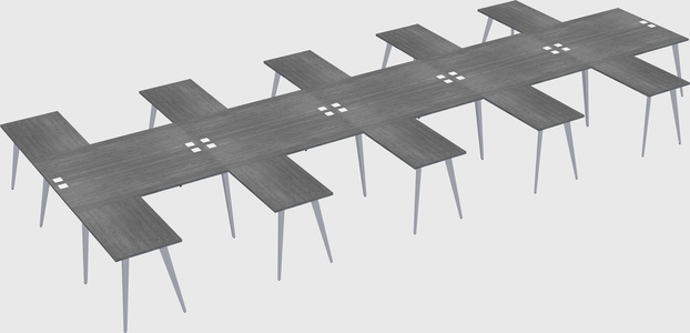 Shared l-shaped office desk system