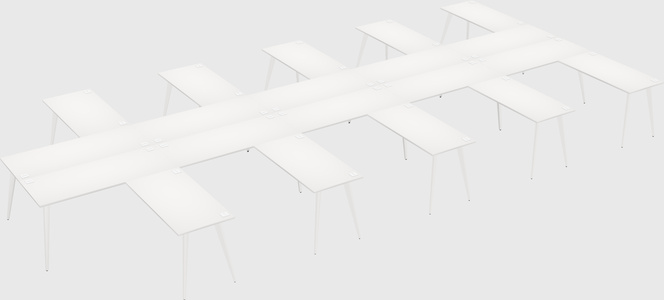 Shared l-shaped office desk system